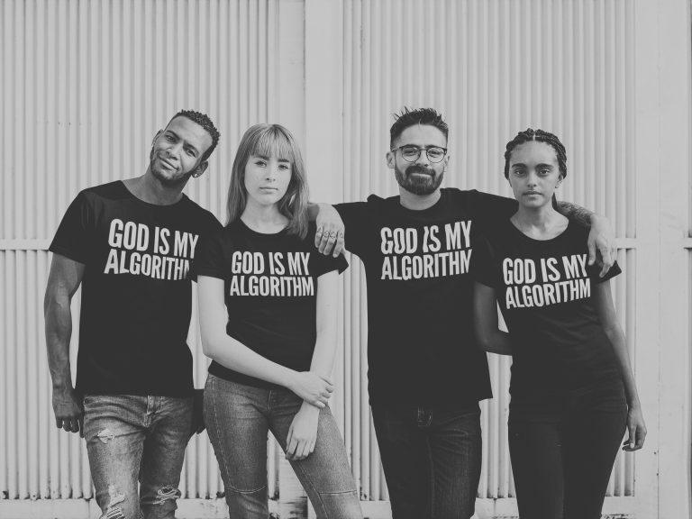 t shirt mockup featuring a group of friends bw1